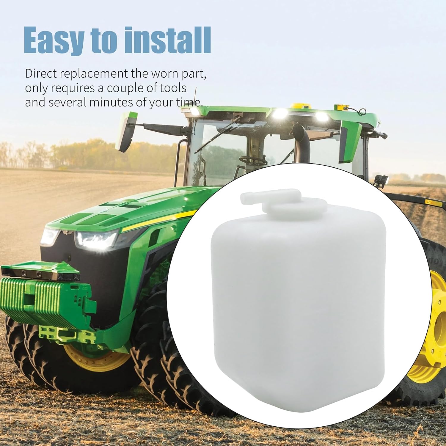 MDEOOSKY 121468-44510 Coolant Overflow Reservoir Tank Water Sub-Tank Assembly, Replacement for John Deere, Replacement for Komatsu, Replacement for Yanmar, Replaces 121468-44510