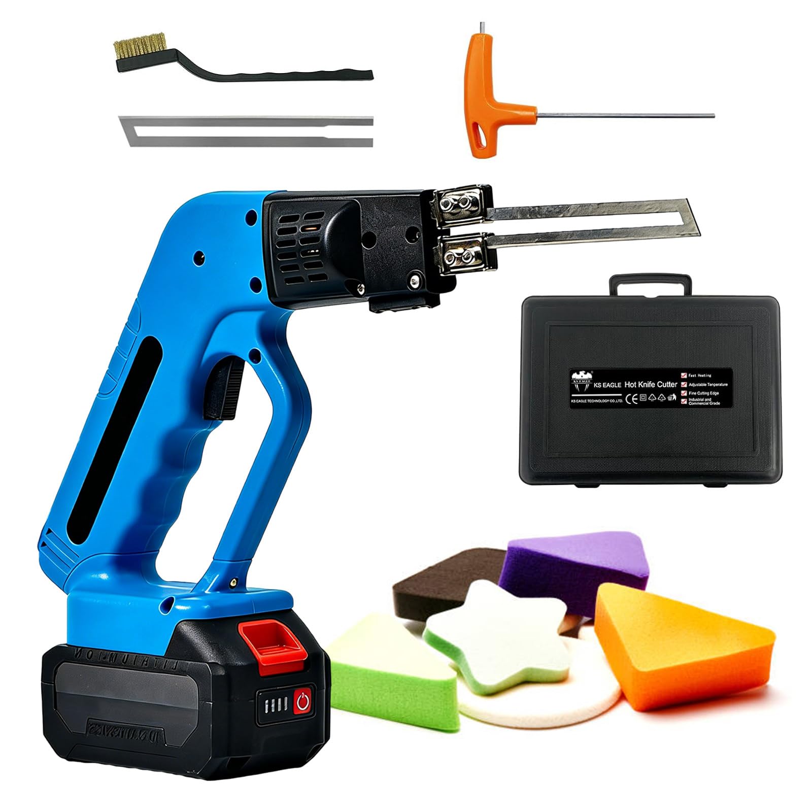 Cuchillo Eléctrico de Calor 150W, Cortador de Styrofoam Inalámbrico, Temperatura Ajustable (600°C), Corte de Poliestireno para EPS, Tablero KT, EVA, PU, Cuerda, Tela, Espuma PackageC