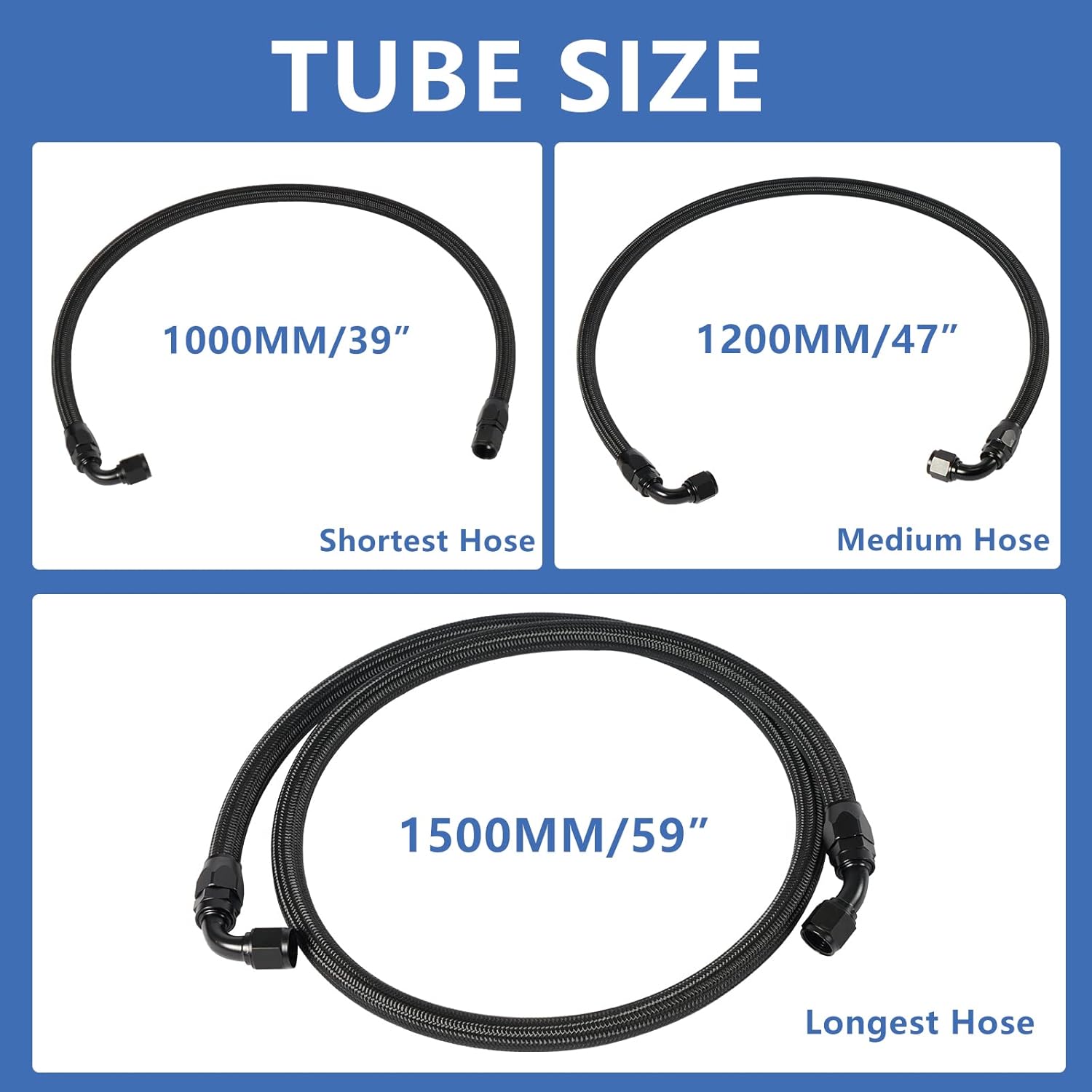 10AN Upgraded Nylon and Stainless Steel Braided Transmission Cooler Hose Line Fitting Kit Compatible with Chevrolet/Chevry/GMC 6.6L Duramax (LLY/LBZ/LMM) 2001-2005 Anodized