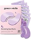 grace & stella Retinol Under Eye Patches for Puffy Eyes and Dark Circles - Restoring Gel Under Eye Masks with Hyaluronic Acid - Vegan Cruelty-Free Skincare, Birthday Gifts for Women (Purple, 24 Pairs)