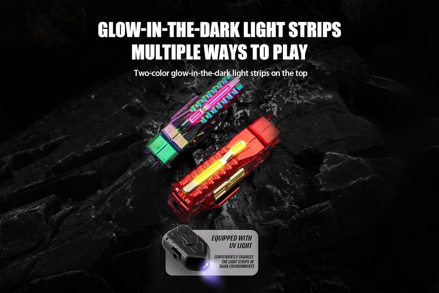 Premium Alloy Metal Fidget Slider, Dual Form Transformable EDC Gadget, Handheld Stress & Anxiety Relief Decompression Toy (red)