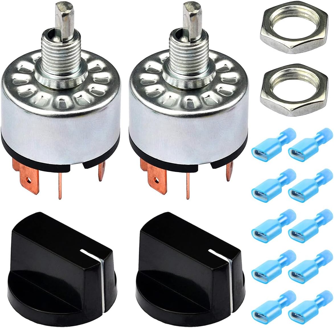Xiatiaosann 2pcs Rotary Selector Switch 12A 250V/16A 125V 4 Position 3 Speed Universal Fan Heater Speed Selector Switch for Fan, Fan Heater and Air Conditioner with Connector