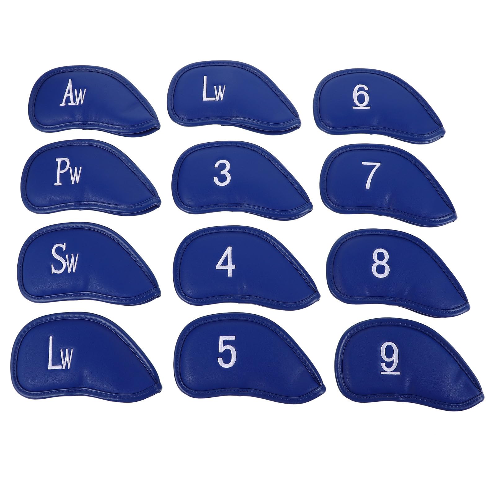 Fundas para Cabezas de Palos de Golf de PU 12 Piezas Azules