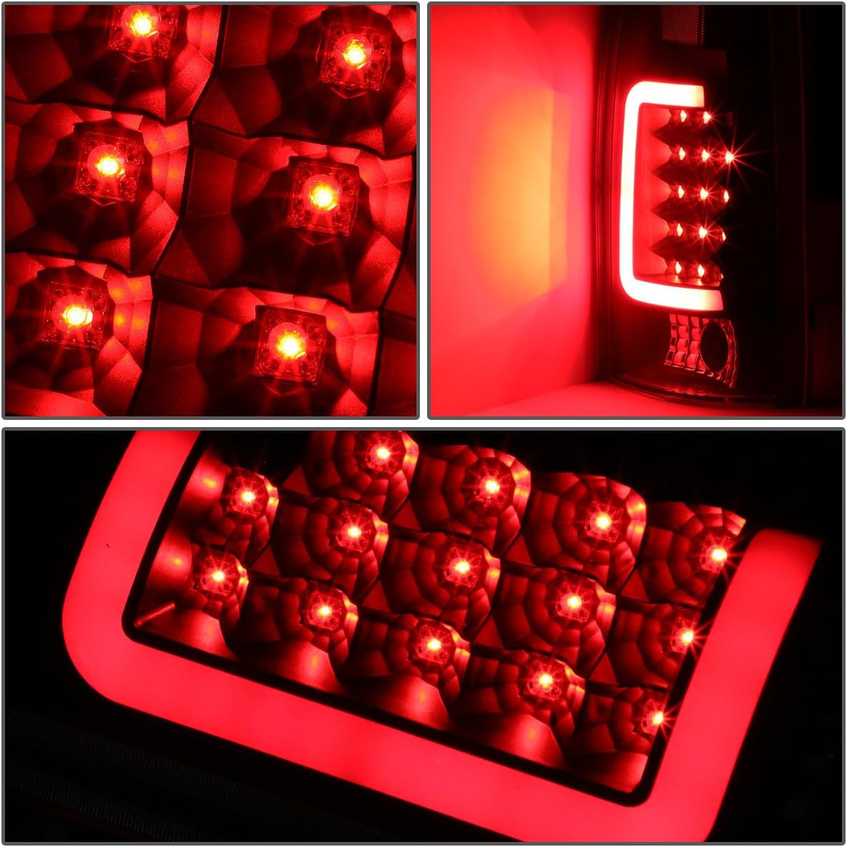 DNA MOTORING TL-C10-LED-3D-BK-SM LED 3D Tail Light Assembly Driver & Passenger Side [Compatible with 99-00 Escalade / 92-94 Blazer / 88-99 C1500-3500]