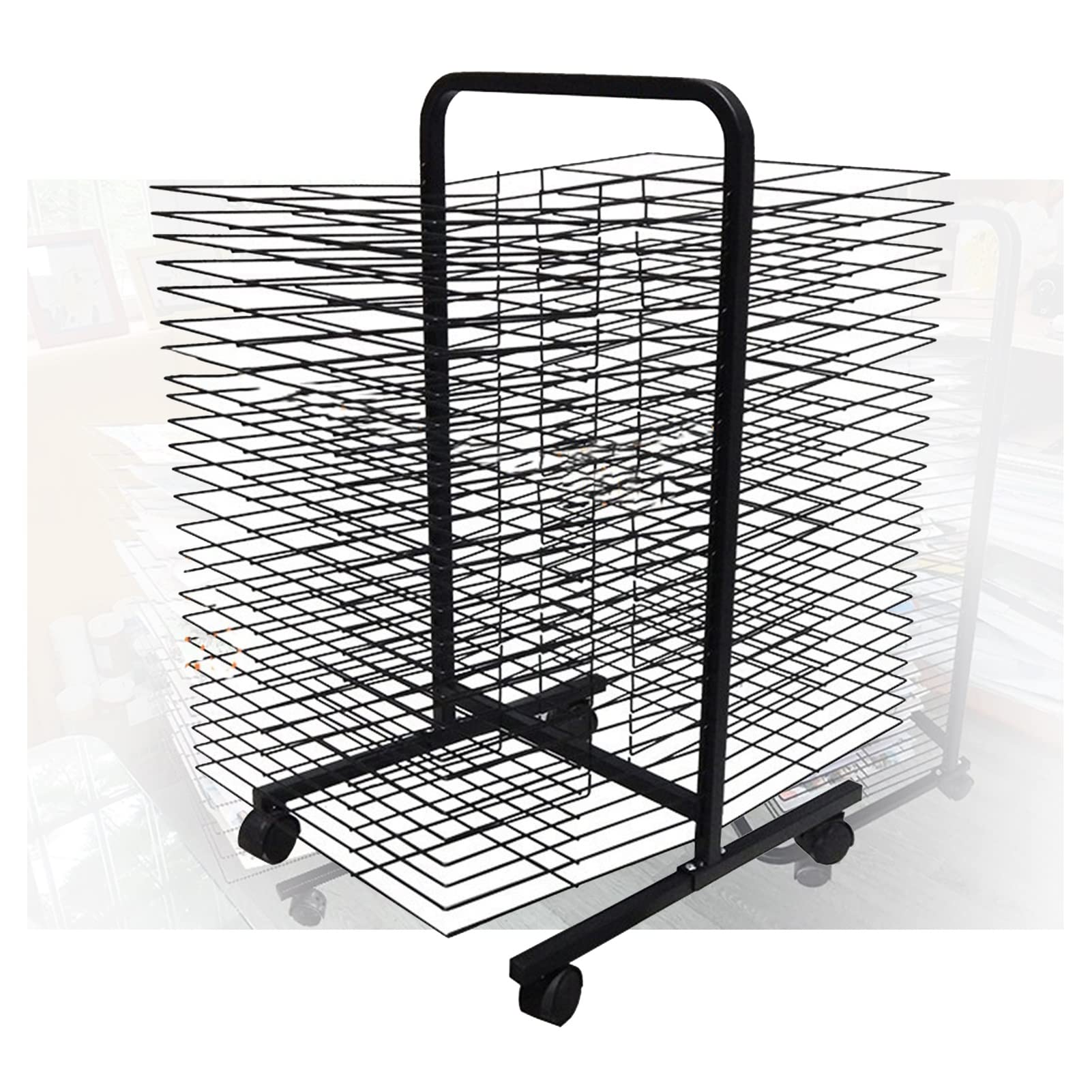 Aioneer Art Drying Racks, Protect Artworks When Drying, Space- saving Shelves, Artist Canvas Panels,Double- sided Engineering Drawing Frame 50floors