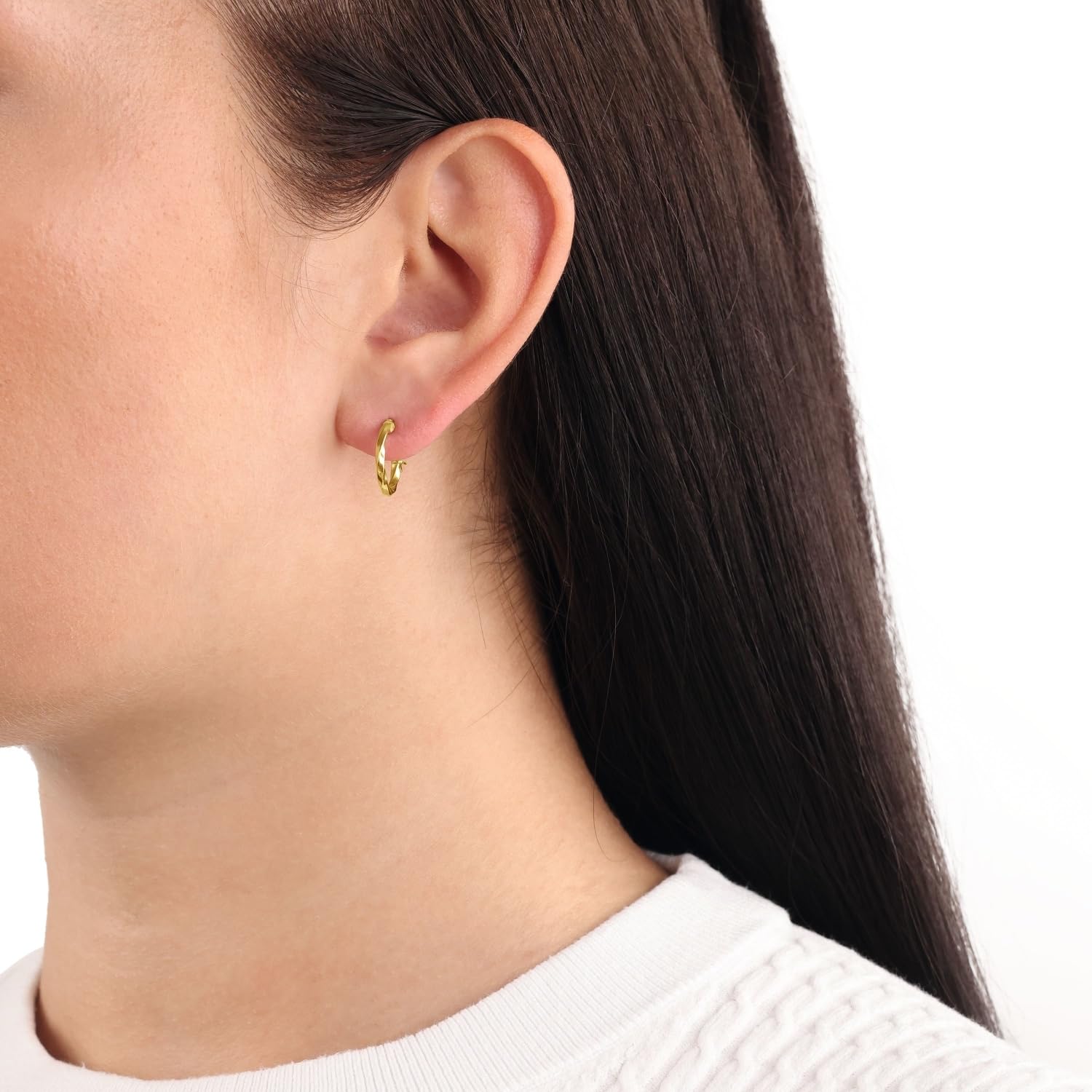 Amor Creolen Damen Ohrschmuck, 1,5 cm, Gold, Kommt in Schmuck Geschenk Box, 2013796