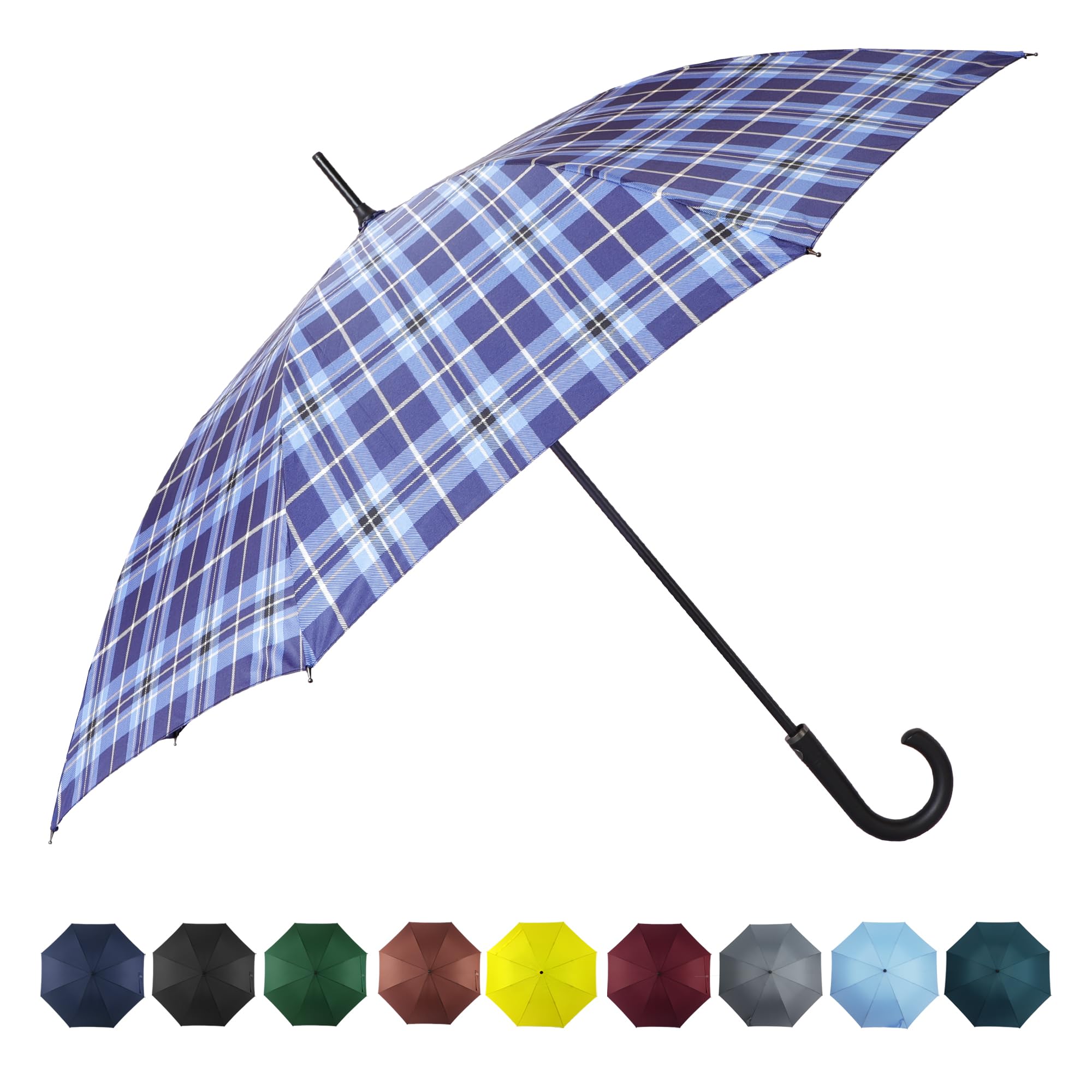 SoulRain 50 Inch Large Stick Umbrella Windproof Automatic Open Oversized J Handle Umbrellas for Men and Women Unbreakable Strong Travel Golf Umbrella