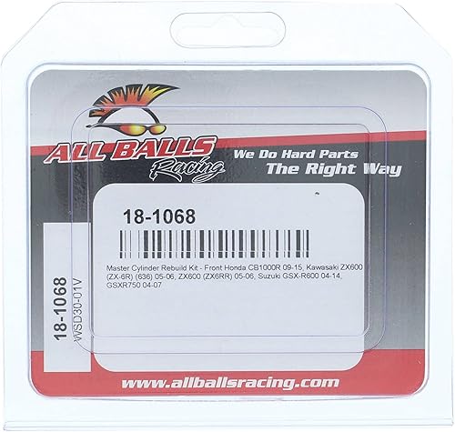Miniatura 4 de All Balls Kit de reconstrucción de cilindro maestro Racing 18-1068 compatible con/reemplazo para Honda CB1000R 2009-2015, Kawasaki ZX600 (ZX-6R)