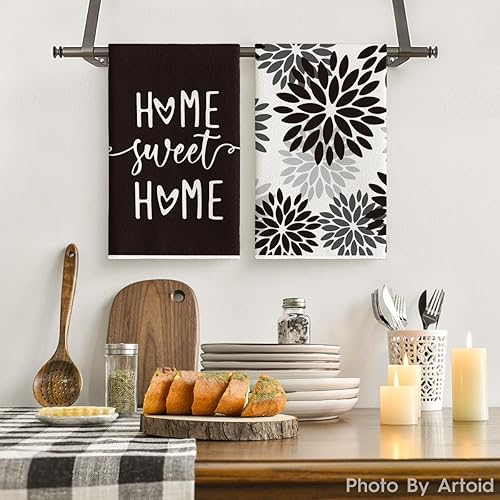 Miniatura 2 de Artoid Mode Black Home Sweet Home - Juego de 2 toallas de cocina de Halloween, 18 x 26 pulgadas, decoración de manos