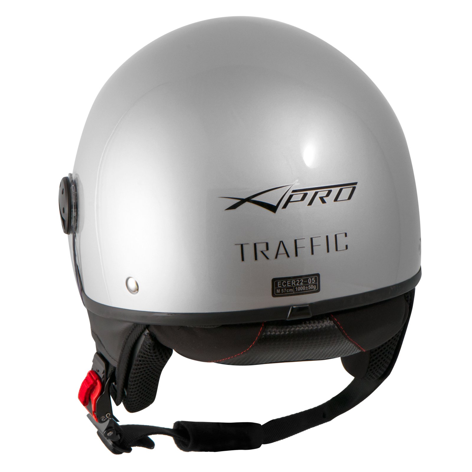 Otwarty kask typu jet, motocykl, skuter, podwójny daszek, wewnętrzna osłona przeciwsłoneczna, A-pro ECE 22-06