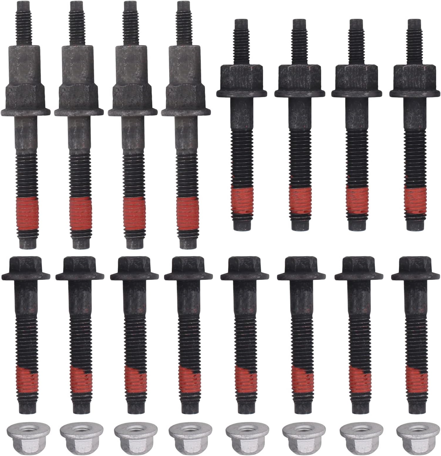 NewYall4.7L Exhaust Manifold Stud Bolt Nut Kit for Chrysler Aspen 2007-2009, Dodge Dakota 2000-2007, Ram 1500 2002-2008, Durango 2000-2009, Jeep Commander 2006-2010, Grand Cherokee 1999-2009