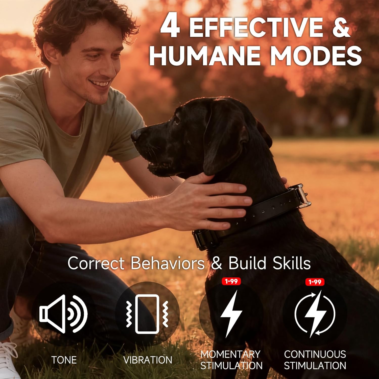 ABBIDOT AB-625 training modes: Tone, Vibration, Momentary Stimulation, Continuous Stimulation