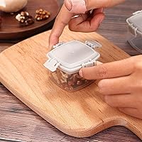 Vista 5 de 4 piezas Mini Jam Squeeze Bottle Jar Salsa Condimento Caja con tapa, Botella Exprimible Portátil PP Cocina Fácil Limpieza Contenedor