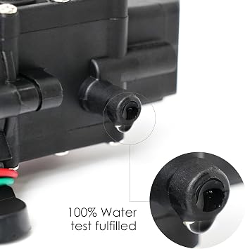 12V Diaphragm Water Pump 1.2 GPM 80 PSI Self Priming Sprayer Pump with Pressure Switch, Hose Clamps for RV, Camper, Marine, Boat, Garden, Car Wash