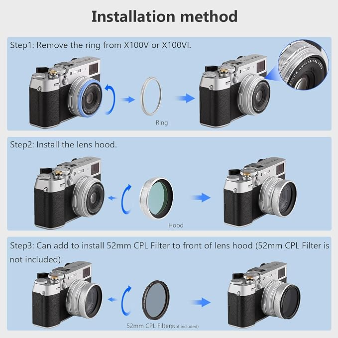 Protector de lente Haoge LUV-X54W con filtro UV para Fujifilm miniatura 9
