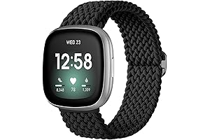 Maledan Braided FitBit Versa 3 Bands - Black