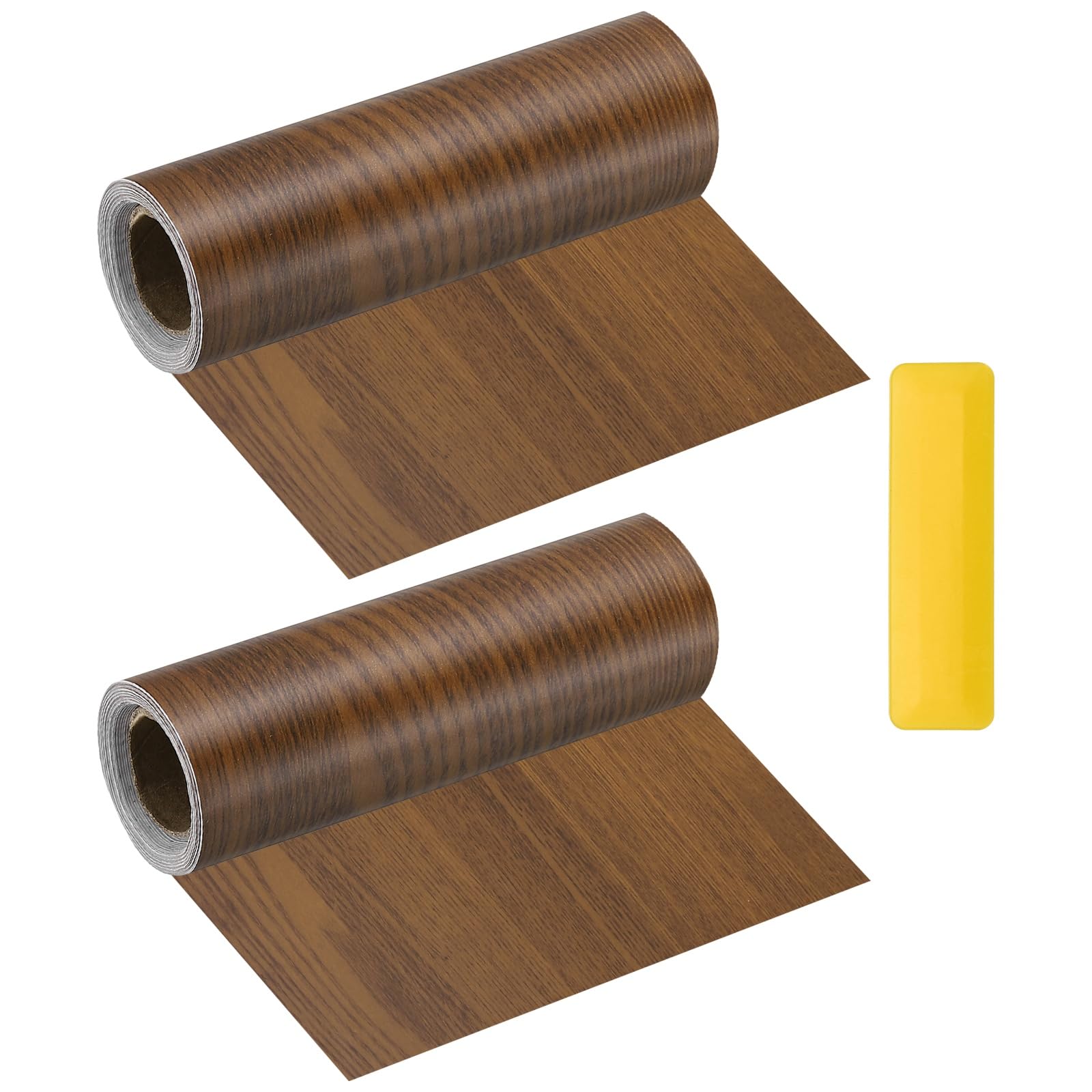 sourcing map Wood Grain Repair Tape with Scraper 15cm x 5m,Teak
