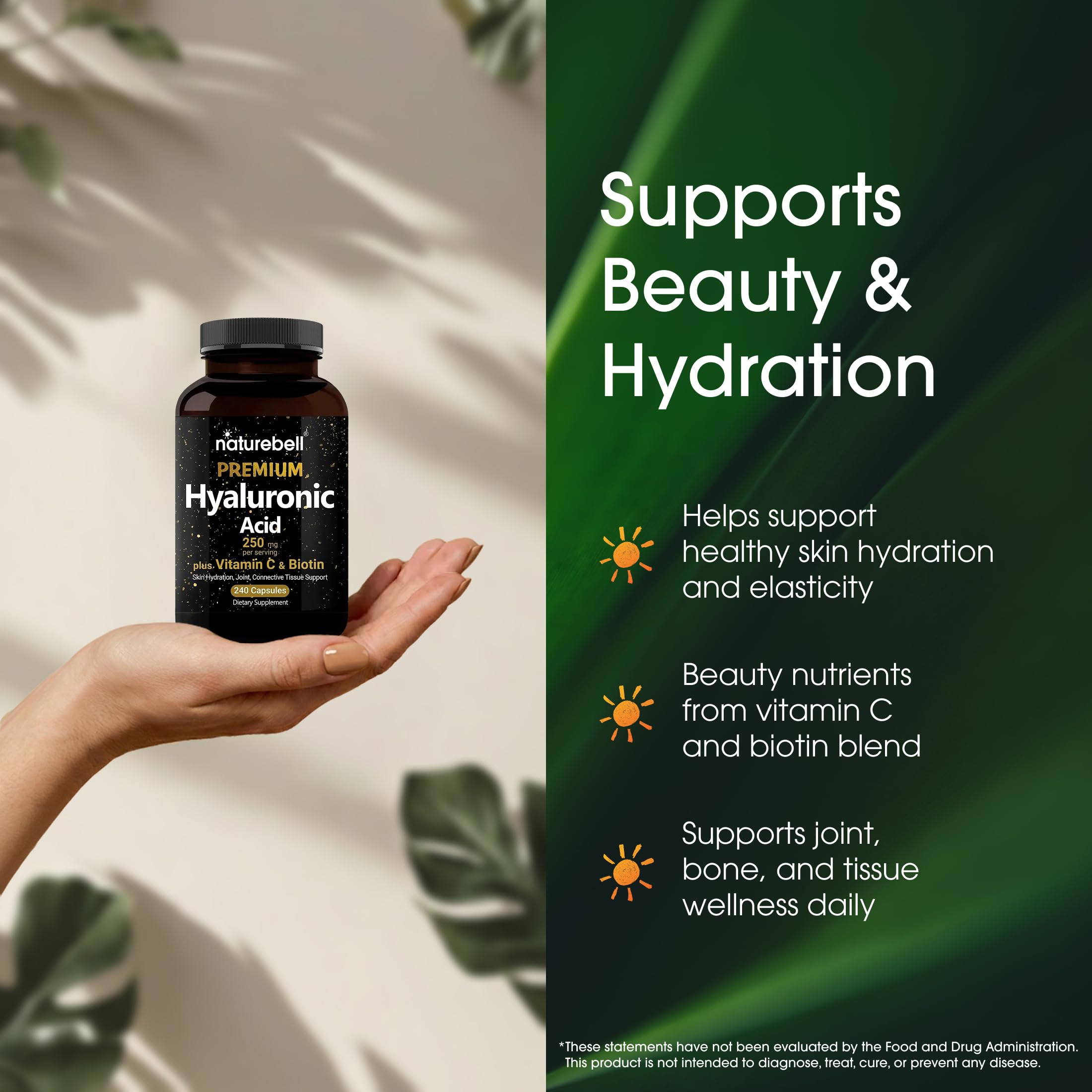 NatureBell Hyaluronic Acid 250mg, 240 Capsules — Amazon image 4