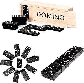 ZADA Wooden Domino Set With Storage Case. 28 Pieces Classic Retro Dominoes Game, Dominoes Set For Adults And Kids, Dominos Set With Sliding Lid, Educational Toy Gift, Travel Size