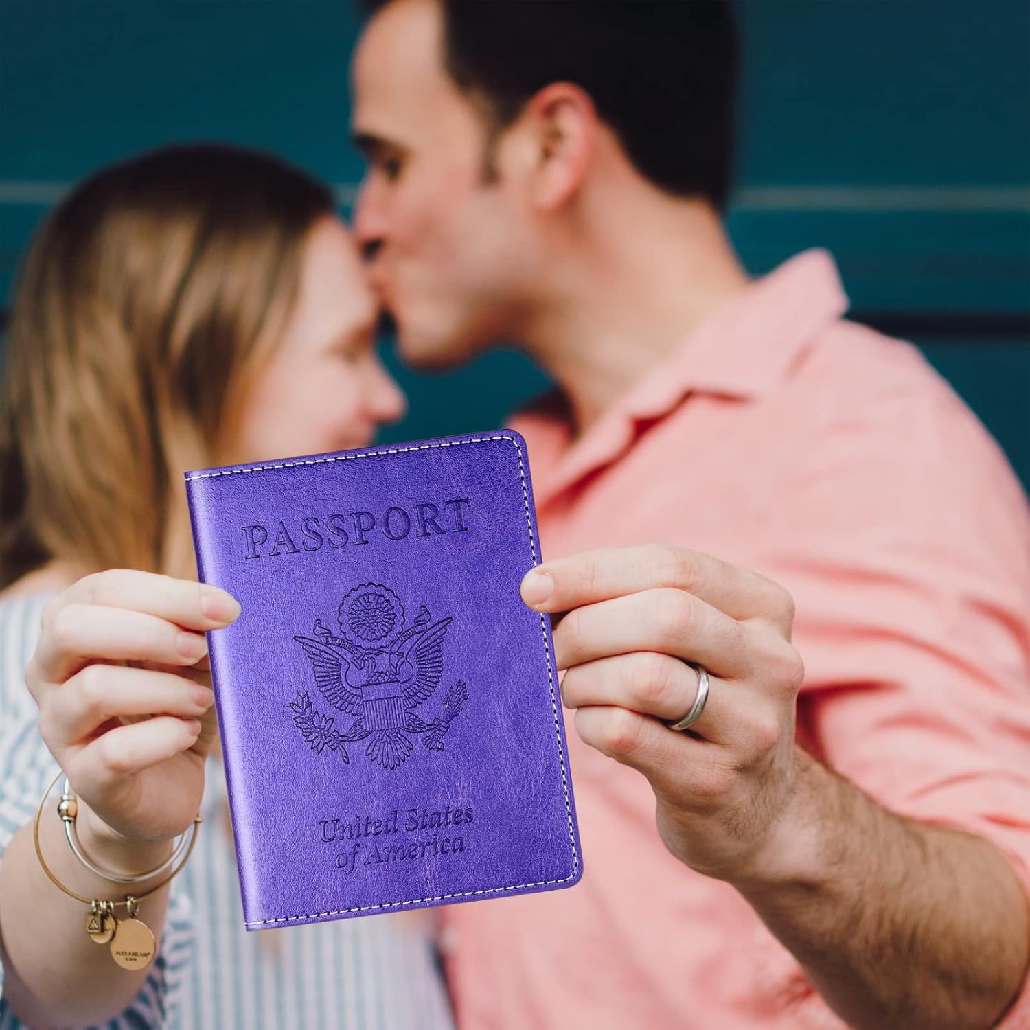 | Passport and Vaccine Card Holder Combo, Passport Holder with Vaccine Card Slot, Travel Passport Cover Leather Passport Case, Passport Wallet Passport Holder for Women Men (Purple) | Passport Covers