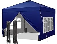 Vista 14 de GDY Tienda de campaña desplegable de 8 x 8 pies con una configuración de empuje, fácil de instalar con 4 paredes laterales para eventos, fiestas