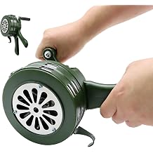 Hand Crank Siren Horn,110 DB Loud Portable Handheld Air Raid Siren,Manual Emergency Alarm with Foldable Handle for Home,Self Protection,Green