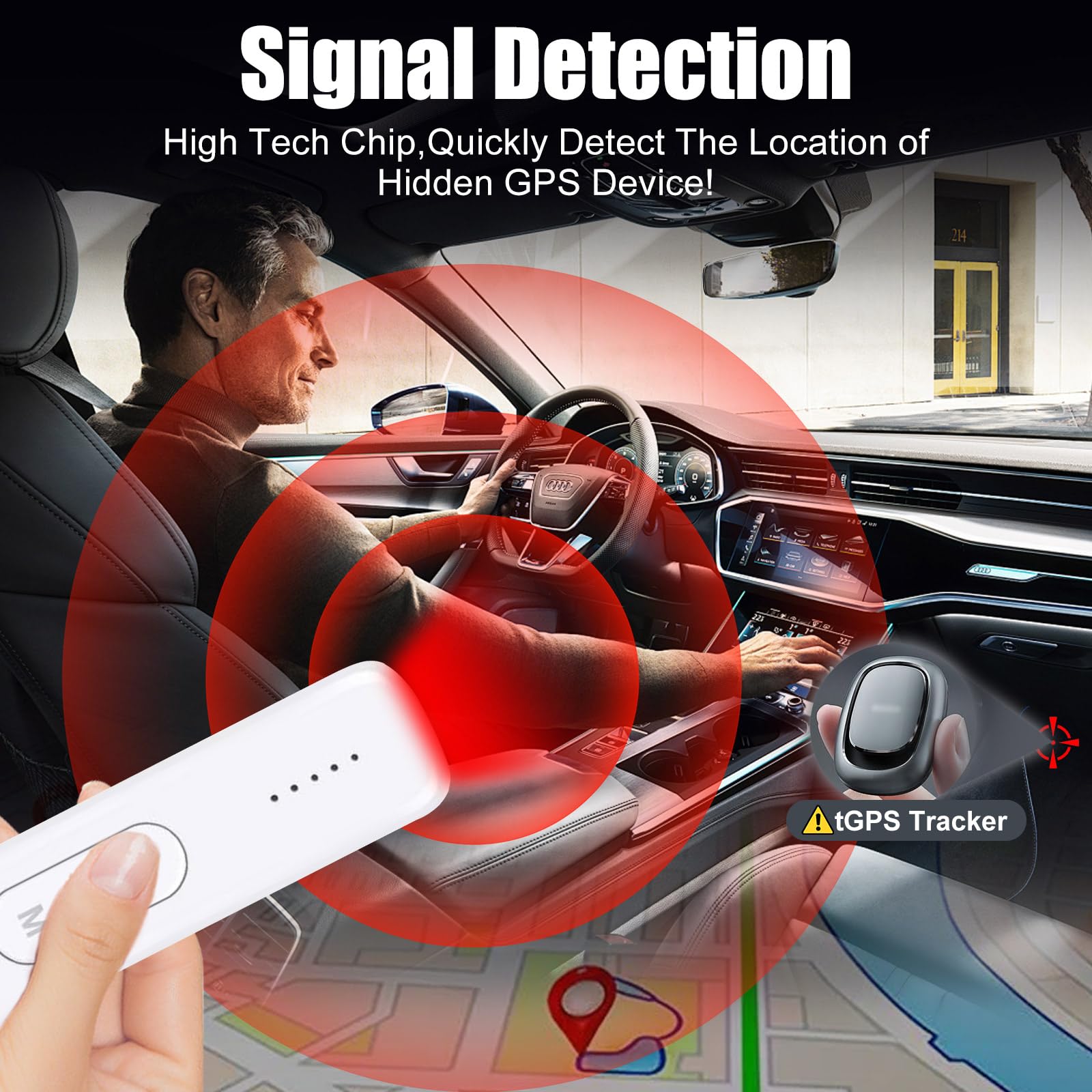 Détecteur de Caméra Cachée Anti-Espion Infrarouge Sans Fil, Détecteur GPS,Équipement Anti-Écoute Adapté aux Hôtels, Maisons de Location, Vestiaires,Voitures,Utilisation Intérieure,Alarmes sonores