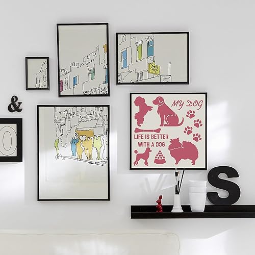 Miniatura 6 de GORGECRAFT Plantillas de huellas de perro de 30 × 11.8 in, plantilla de dulce cachorro, plantillas de animales grandes, plantilla cuadrada