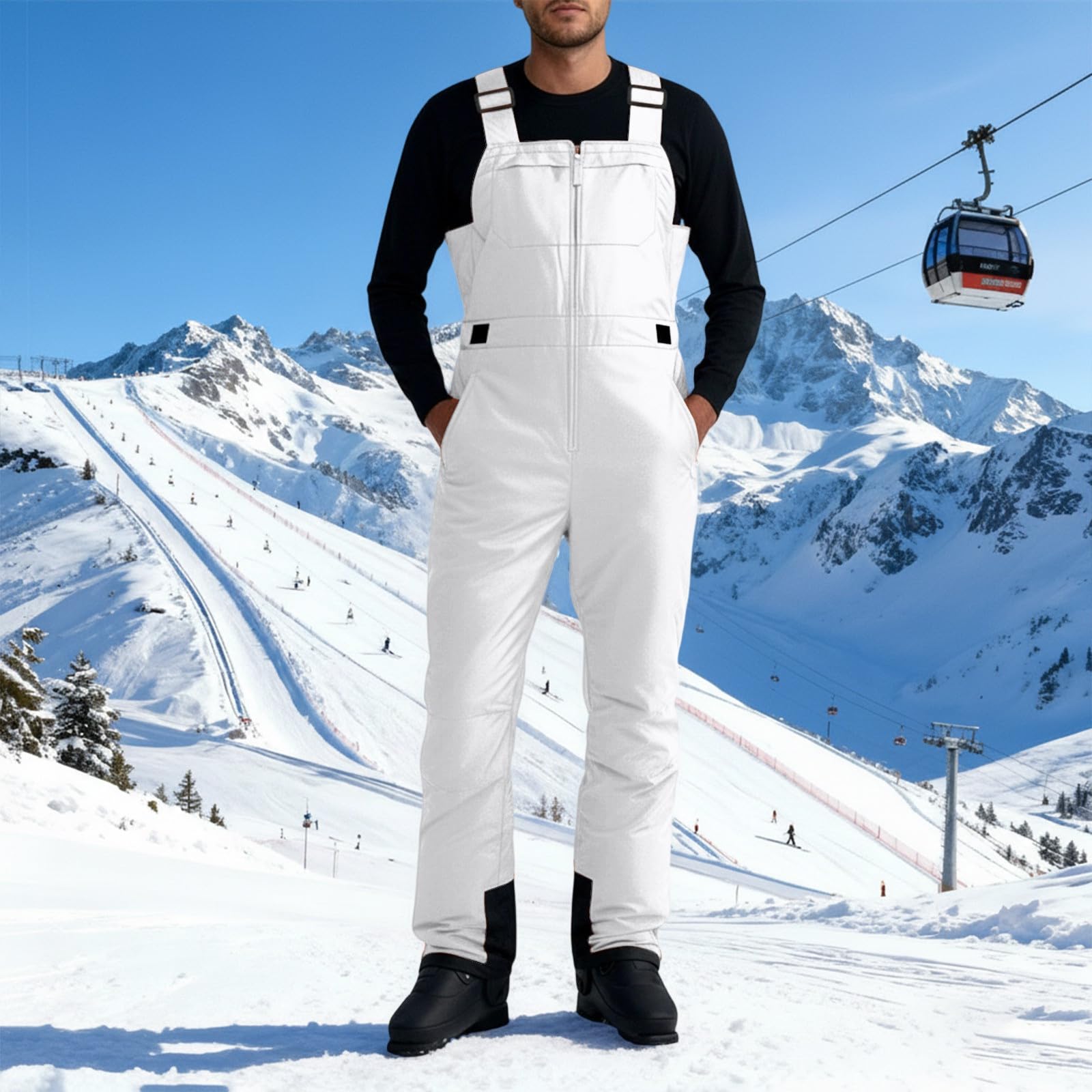 Generisch Skihose Herren Snowboardhose Schneehose Herren Snowboardhose Wasserdicht Baggy Unisex Schneehose - Einfarbig für Isolierte Wärme und Perfekte Passform im Winter