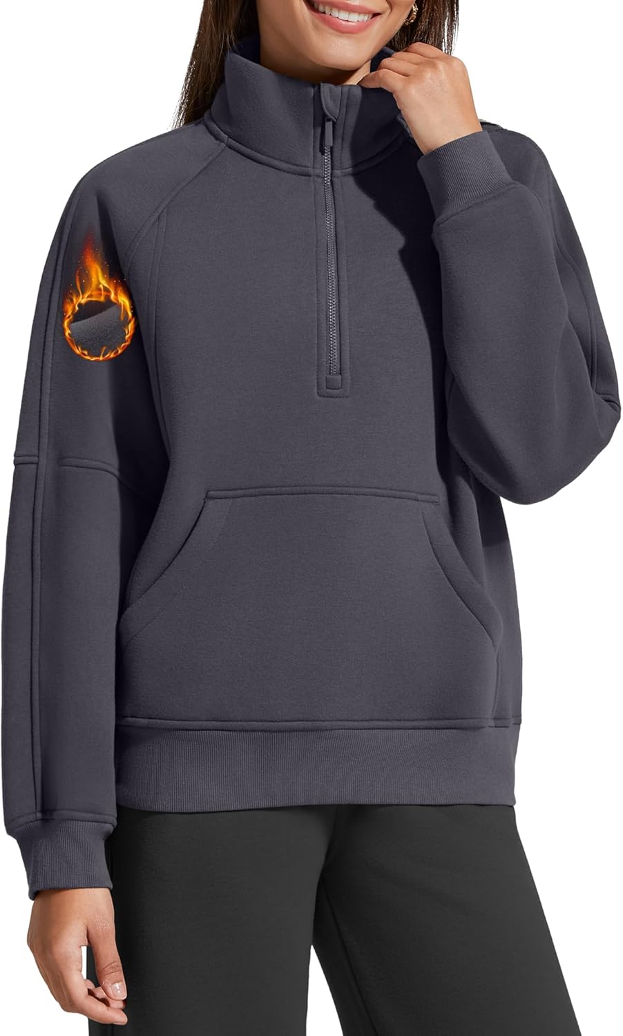 G4Free Flurrylux Women's Mock Neck Sweatshirt Half Zip Hoodie Cotton Fleece Pullover Winter