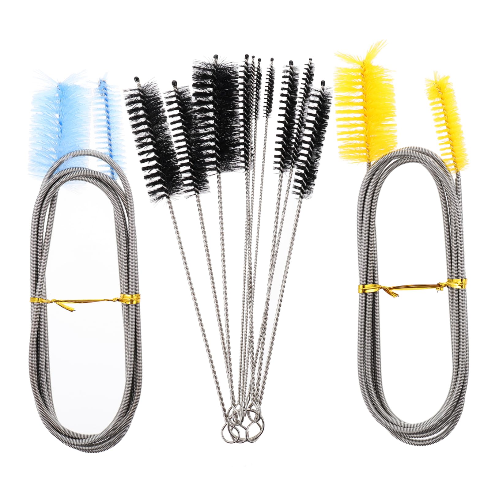 CIYODO Aquarium Cleaning Brush Set 12pcs Water Brush Double-Headed Flexible Made of Stainless Steel for Inlet and Outlet