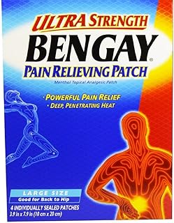 Ultra Strength Pain Relieving Patches Large Size 4 Each (Pack of 4)