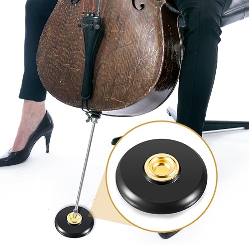 Miniatura 4 de Nuanchu Juego de 4 anclajes para perno de violonchelo, tapete antideslizante, tapón de correa, protectores de piso de goma para mayor estabilidad