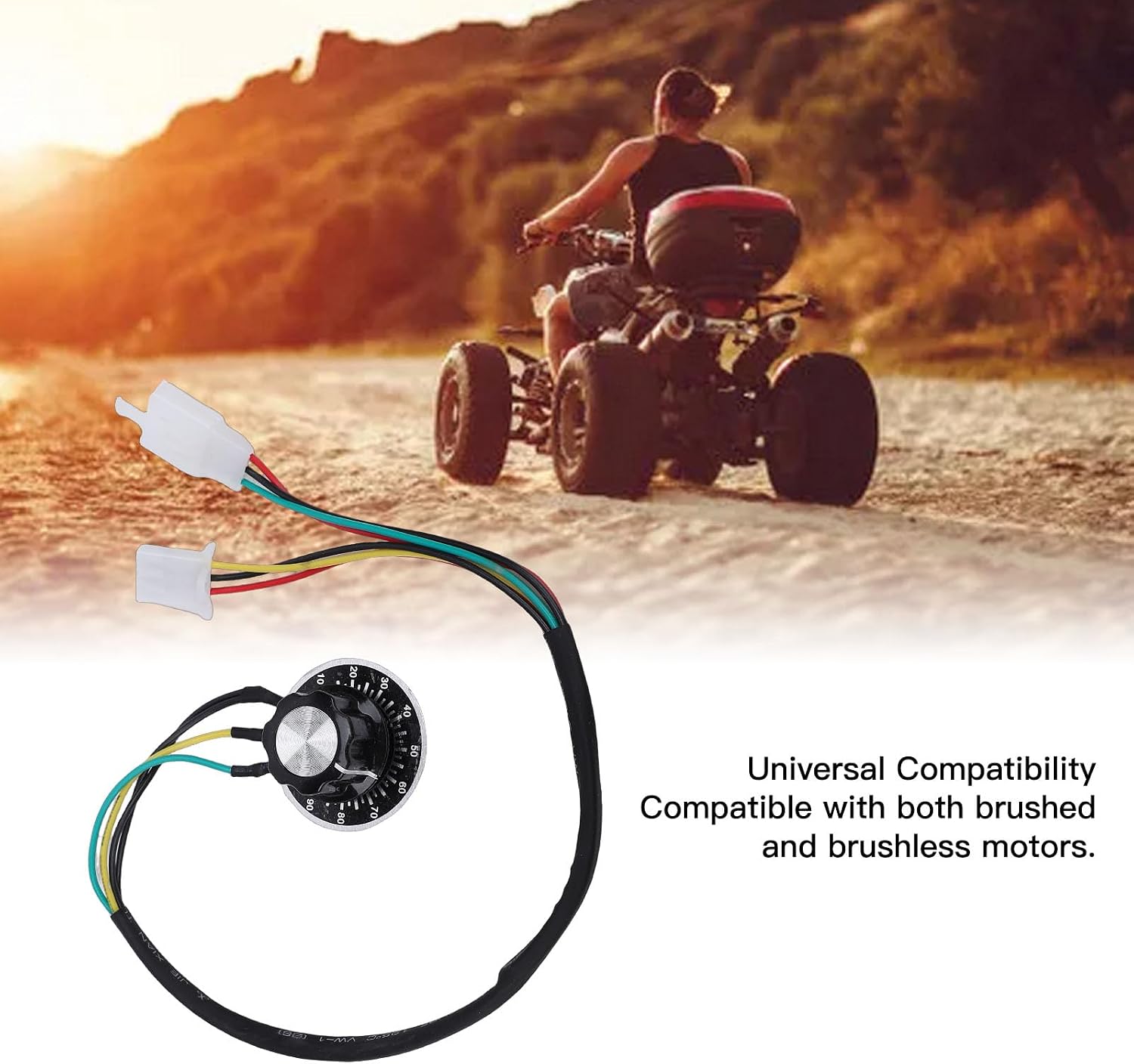 Keenso Gałka Ogranicznika Prędkości Motocykla, Plastikowy Regulowany Regulator Prędkości z Kablem 390 Mm do ATV UTV Gokart Wózek Golfowy Rower Elektryczny