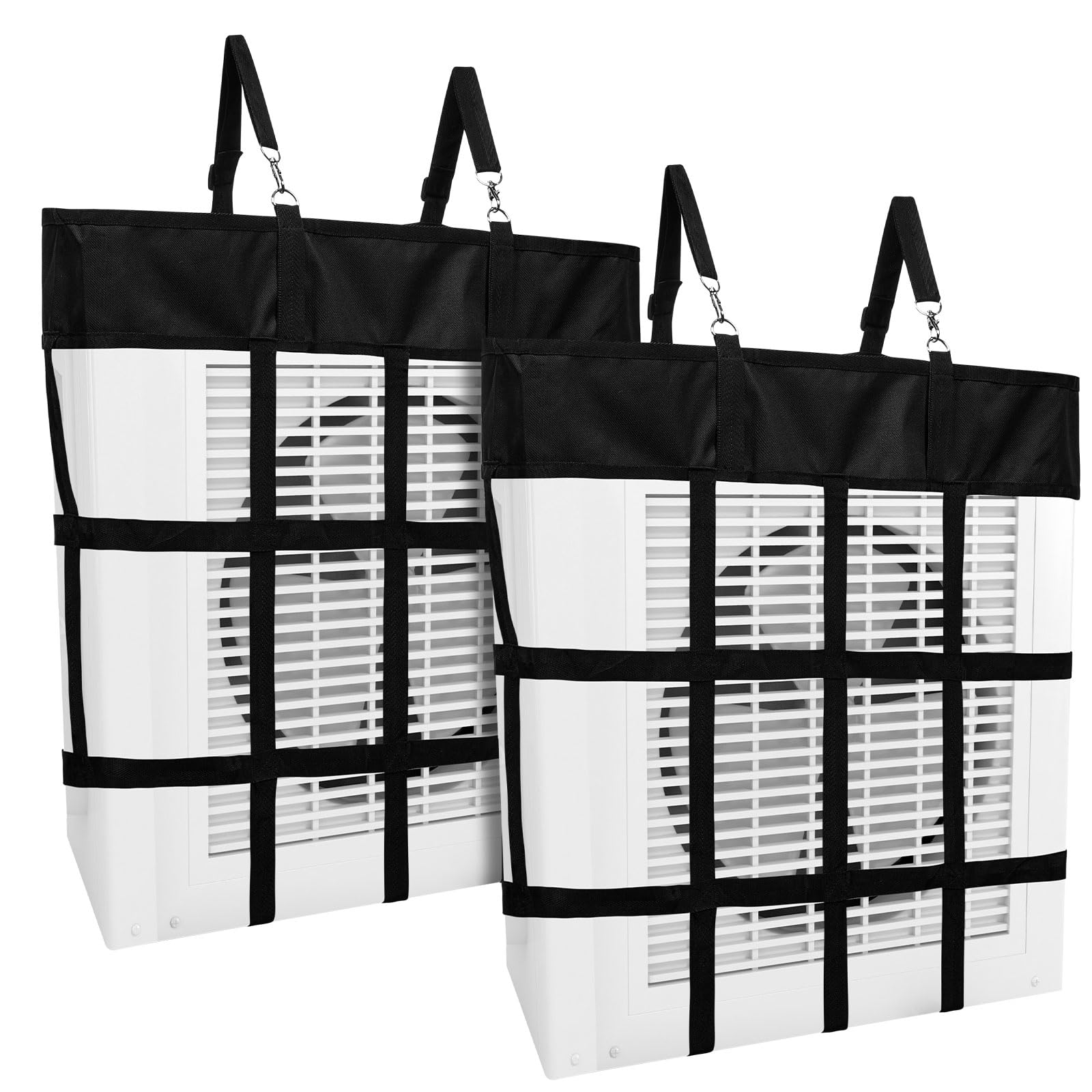 Tessco 2 Pcs Box Fan Holder Horse Stall Classic Fan Bag Hanging Web Horse Fan Holder Nylon Box Fan Hay Bag, Black