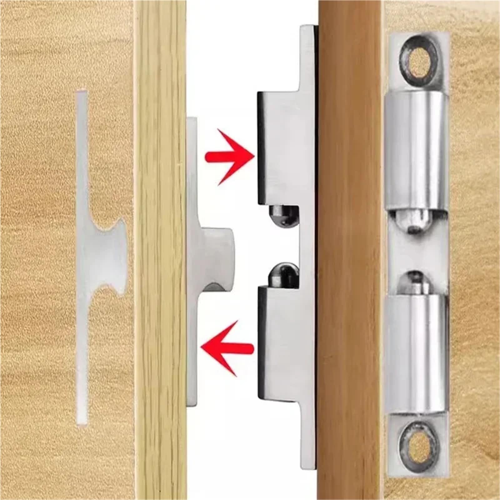 Pestillo de bola for puerta muebles, 1/3 piezas, latón, con resorte doble rodillo, for armario, tensión ajustable(Silver 1pcs)