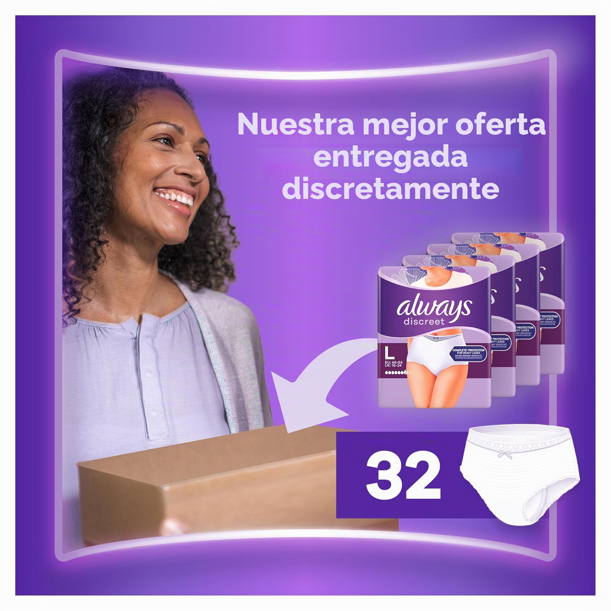 Pañales para incontinencia Always Discreet