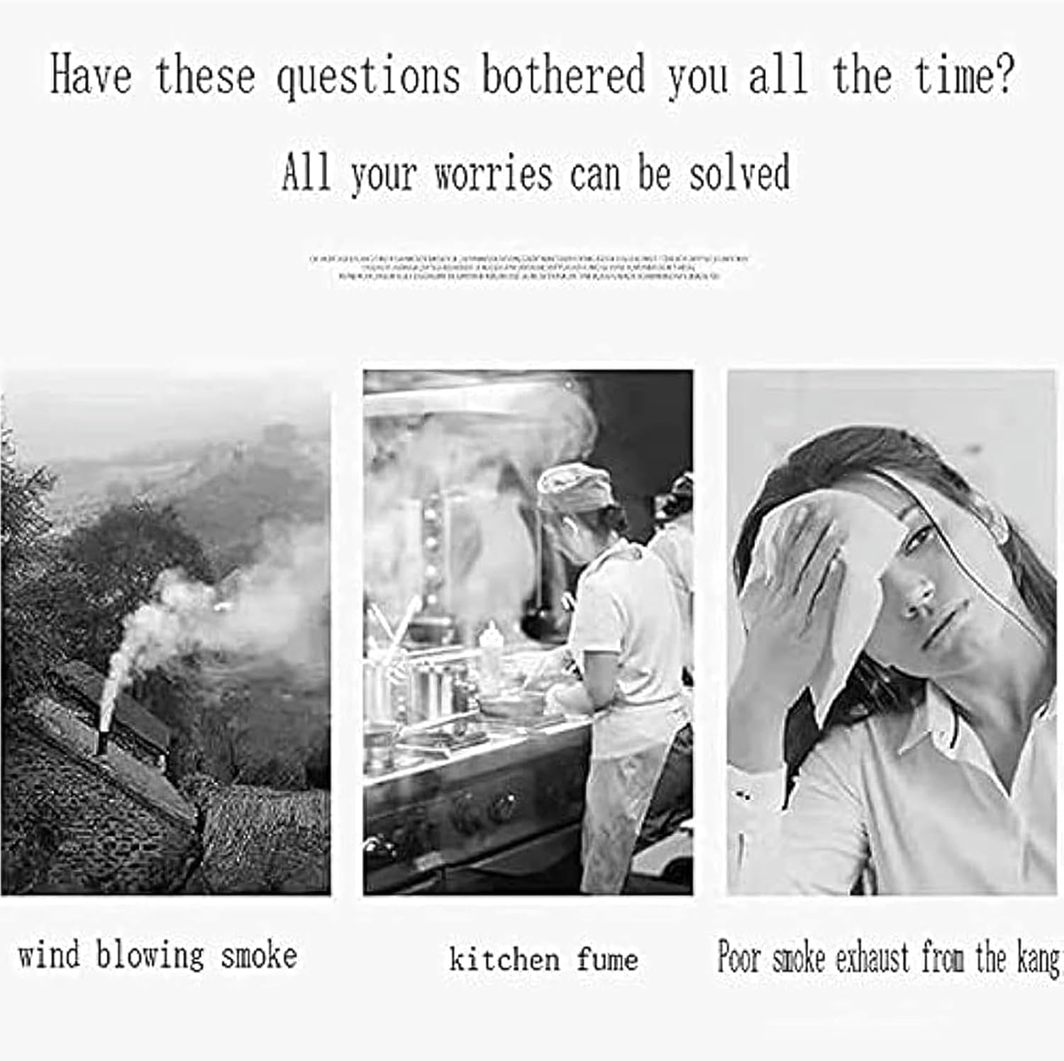 Household Induced Draft Fan for Chimney, Roof Chimney Exhaust Smoke Machine, Blower Fan for Stove Heating Extractor 80W/100W