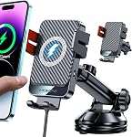 Chargeur de voiture sans fil, MOKPR 15W Chargeur sans fil de charge automatique de téléphone de voiture à serrage rapide Air Vent Car Téléphone Montage pour iPhone COMMISSION ÉCONOMIQUE POUR L'EUROPE Pro/12 pro/12/11/X/8, Samsung S23/S22/S21/S20