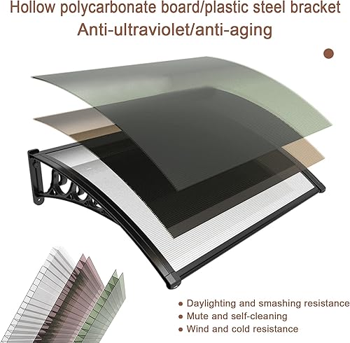 Miniatura 3 de Toldo de ventana para puerta delantera, toldo de muebles de jardín, protección contra la lluvia UV, lámina hueca de policarbonato de una pieza,
