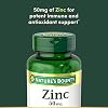 Nature's Bounty Zinc 50mg, suplemento de apoyo inmunológico y antioxidante, promueve la salud de la piel, 1 tableta al día, libre de gluten, 250 tabletas vegetarianas (Paquete de 1) 5
