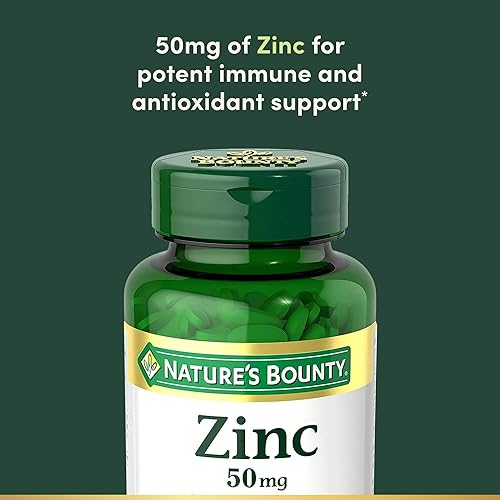 Miniatura 11 de Nature's Bounty Zinc Suplemento dietético que apoya la función del sistema inmunitario, 50 mg, comprimidos, 100