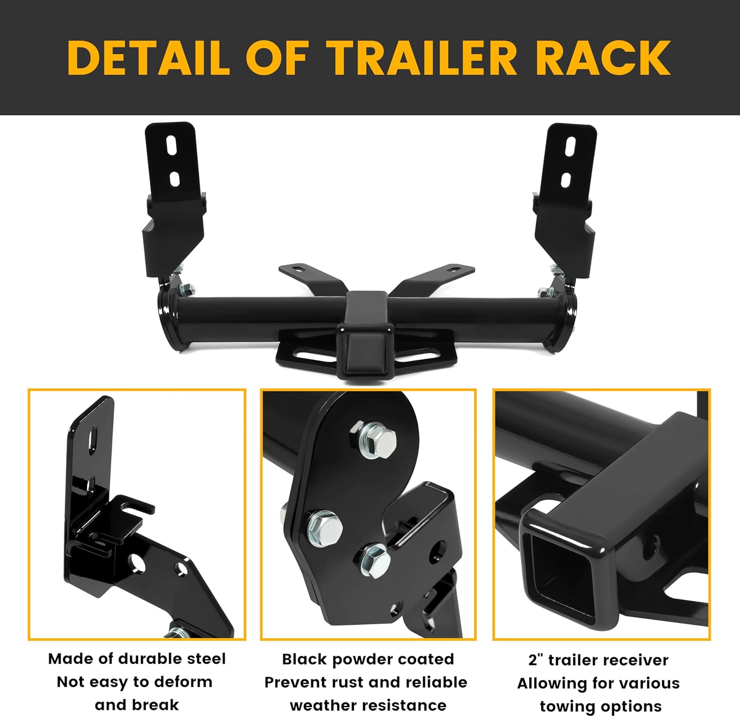 KUAFU 2 Inch Trailer Hitch Compatible with 2009-2017 Audi Q5 Excluding Hybrid / 2015-2018 Porsche Macan Class 3 Towing Hitch