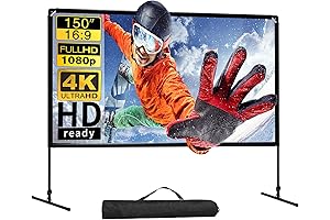 Indoor and Outdoor GT GETCO TECH Projector Screen with Stand, 150 Inch