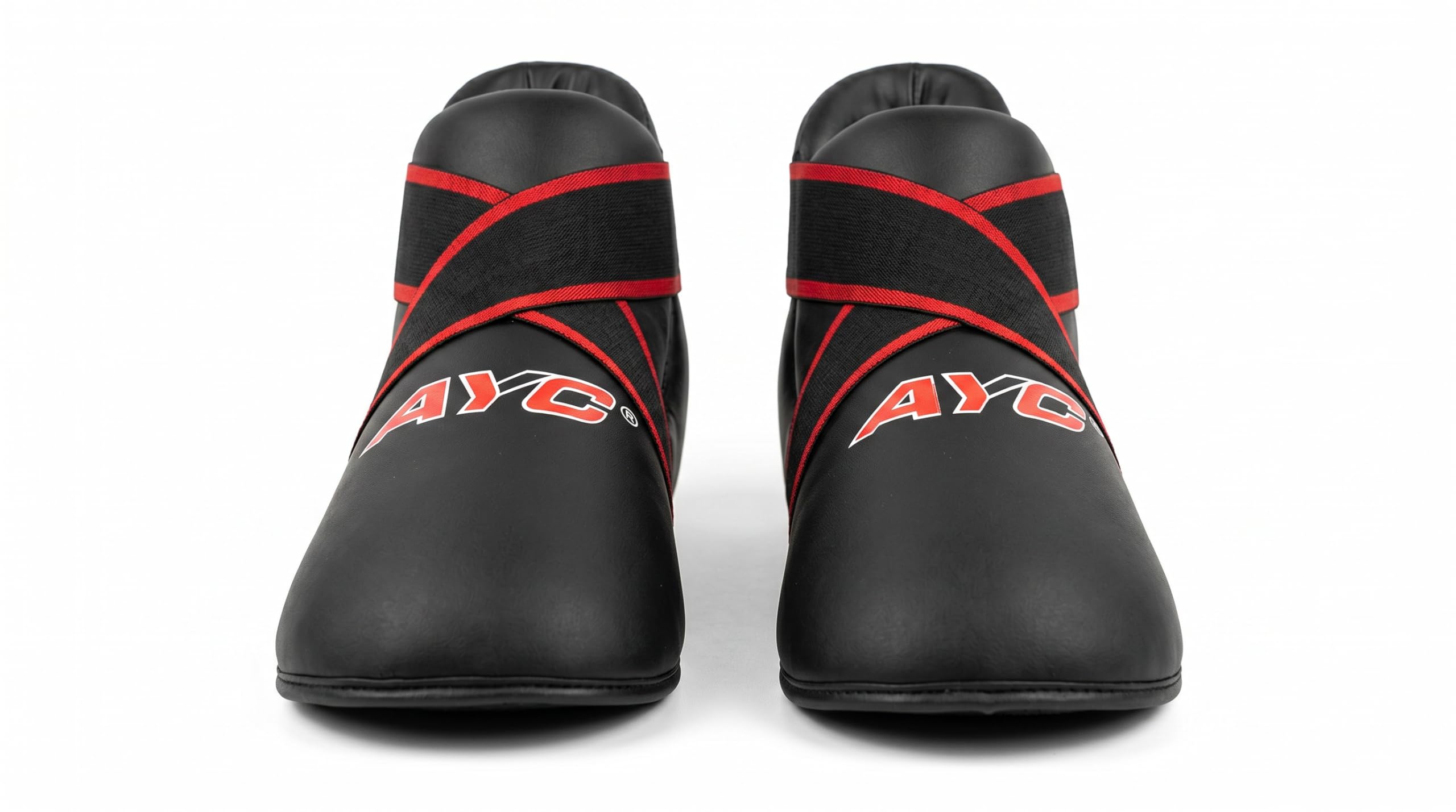 AYC Martial Arts Foot Protectors | Karate Boots Taekwondo Kickboxing Sparring Foot Guard | Premium PU Leather | Elasticated Strap | Kids & Adults | UK Sizes | Pair (XL (UK 11-13))