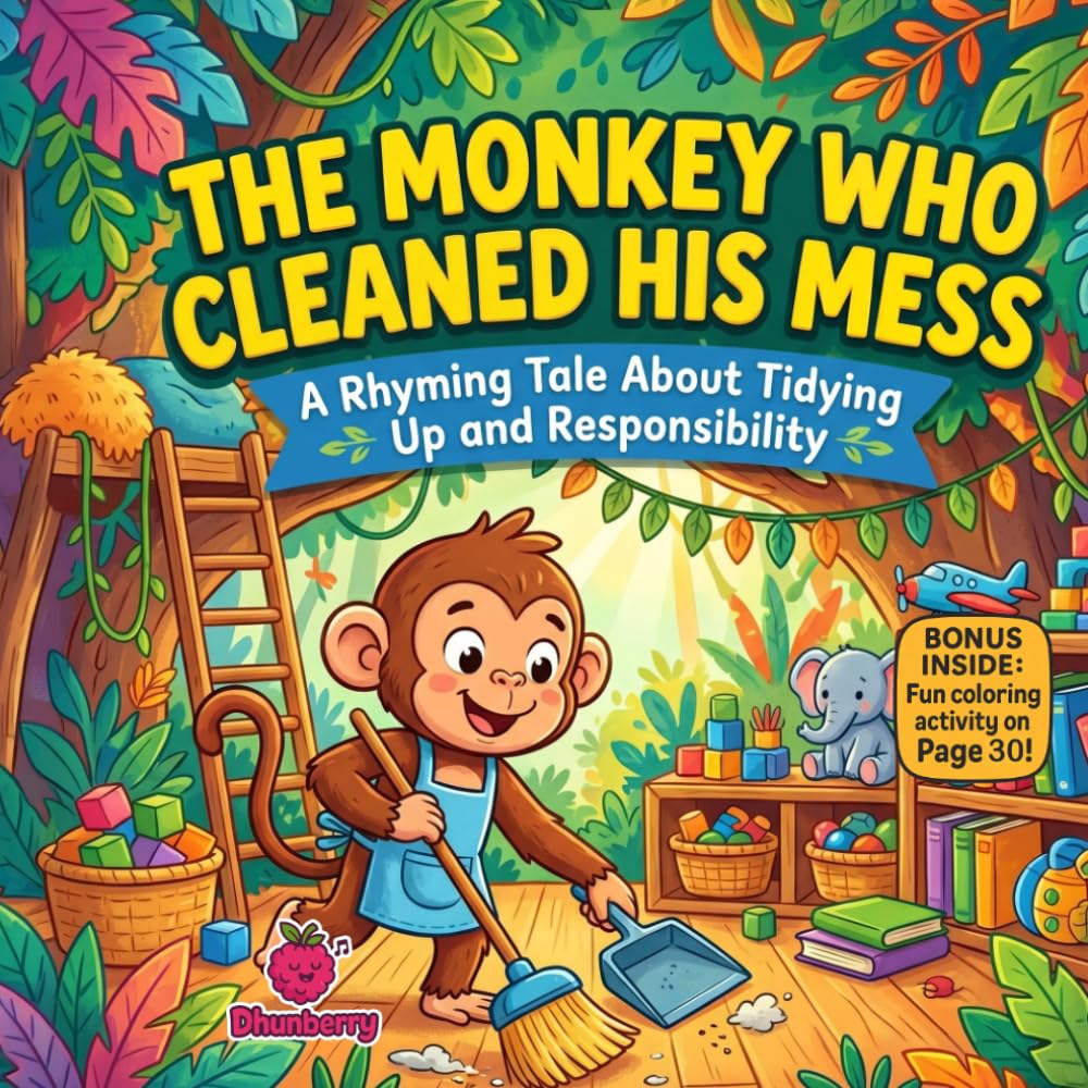 The Monkey Who Cleaned His Mess: A Funny Rhyming Picture Book About Cleaning Up, Responsibility, and Good Habits