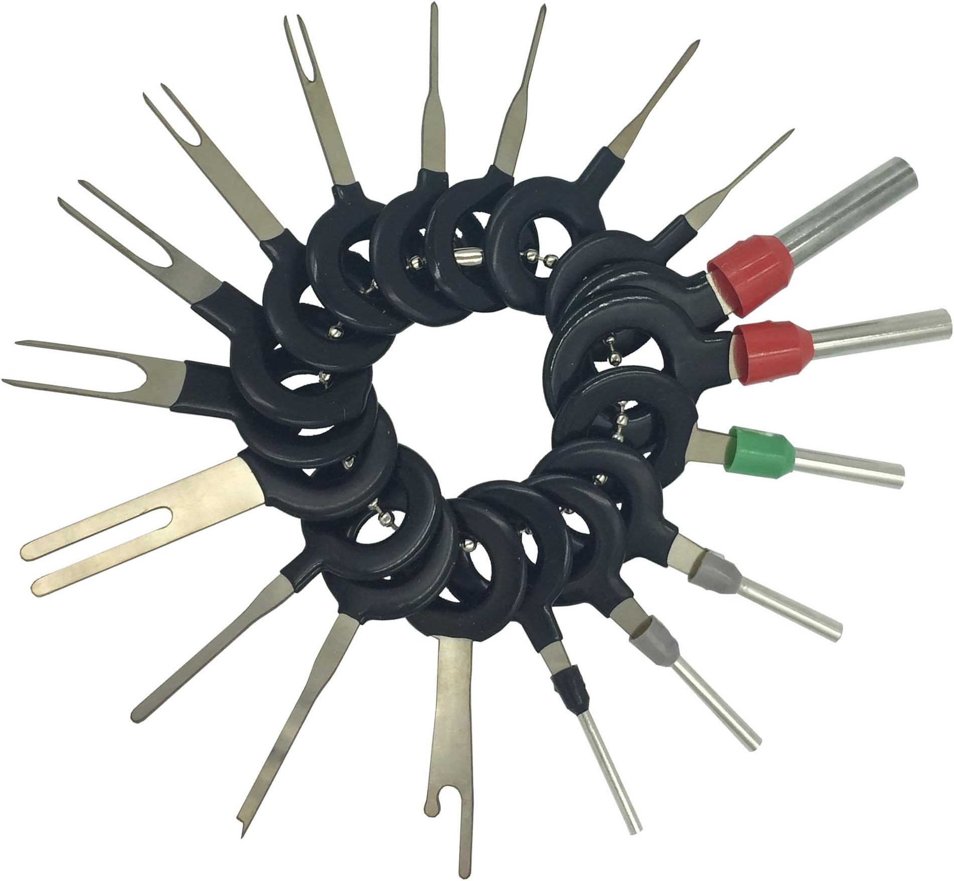 kweiny Auto Terminals Removal Key Tool Electrical Wiring Connector Release Pin(18 Pieces No Duplicate)
