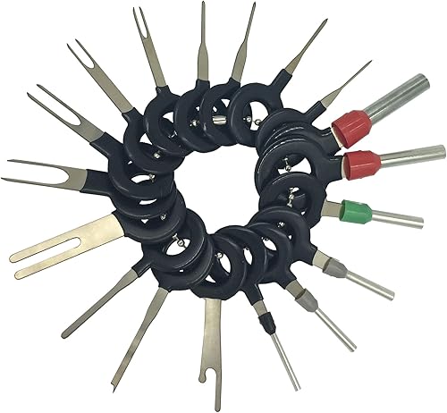 Herramienta de extracción de terminales automáticos Conector de cableado eléctrico Pin de liberación (18 piezas sin duplicado)