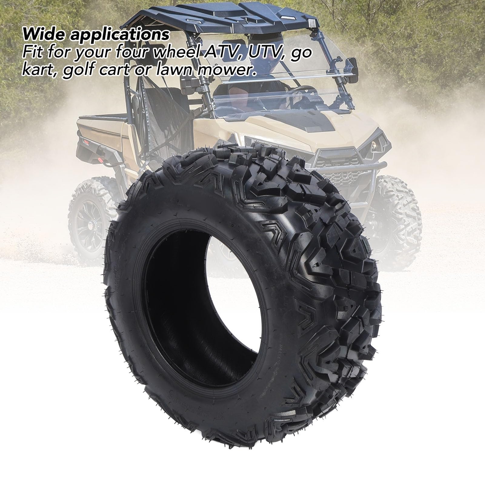 25x8-12 ATV Tibeless Tireless 8 Ply Go Kart Pneumatico con Eccellente Trazione per UTV, Carrello da, Tosaerba Prato, Sostituzione di Pneumatici Fuori Strada per, Multi