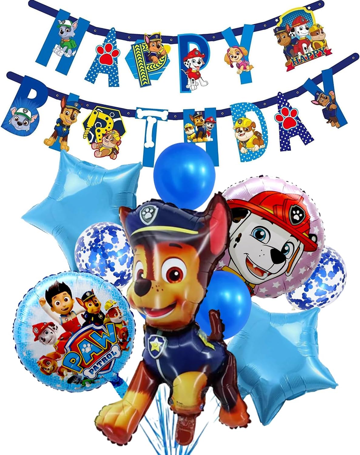 Birthday Party Decorations, 1 Happy Birthday Banner 8 Balloons Latex Foil Balloons Birthday Party Decoration Suppliesfor Boys Girls